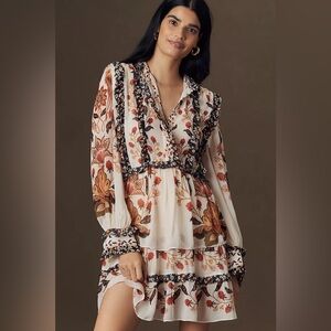 FARM Rio Cream Berry Garden Mini Dress